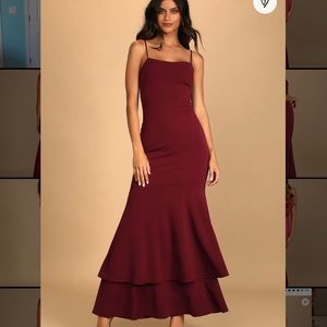 Tiered Trumpet Hem Maxi Dress